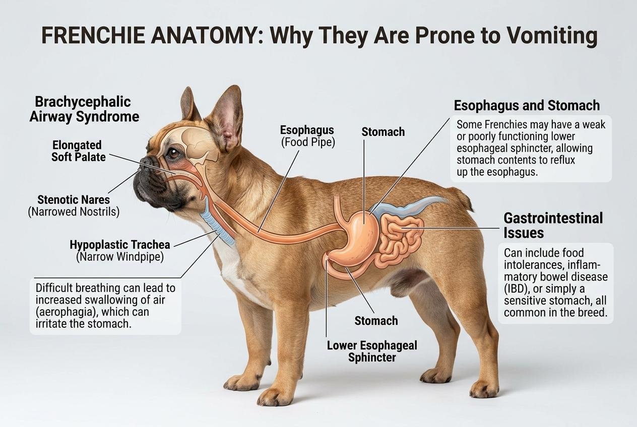 2. The Frenchie Anatomy: Why They Are Prone to Vomiting