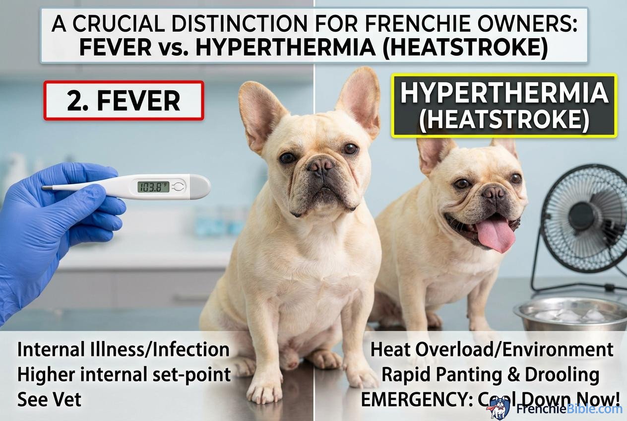 2. Fever vs. Hyperthermia (Heatstroke): A Crucial Distinction for Frenchie Owners