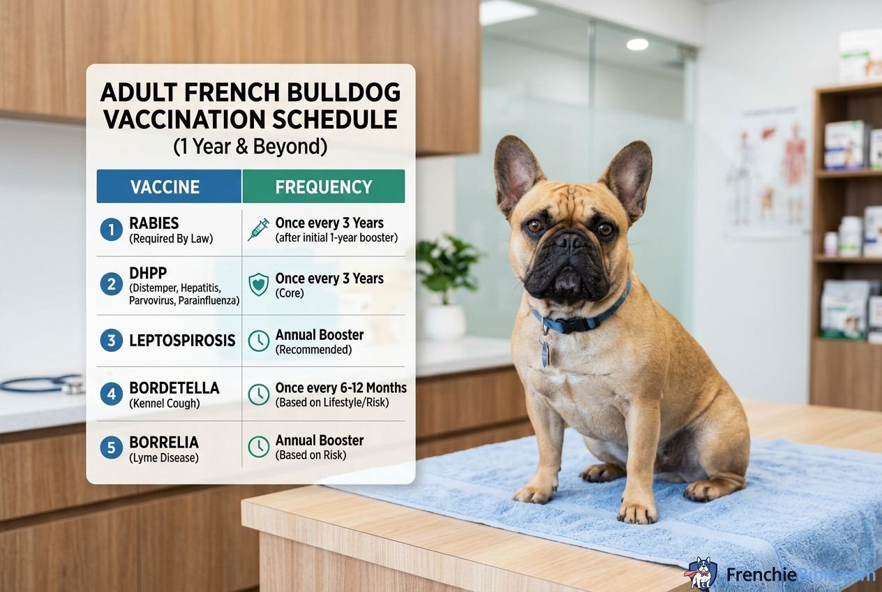 Adult French Bulldog Vaccination Schedule (1 Year and Beyond)