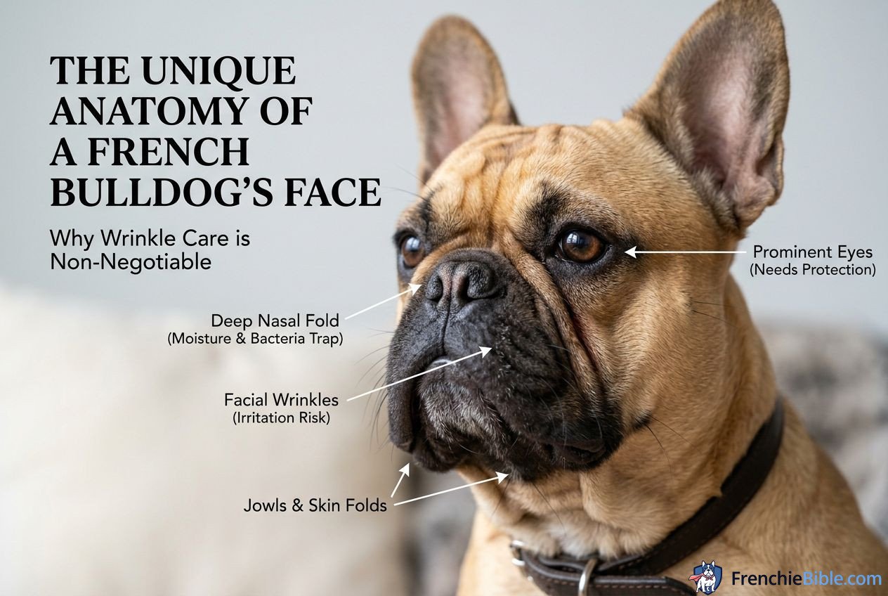 The Unique Anatomy of a French Bulldog's Face: Why Wrinkle Care is Non-Negotiable