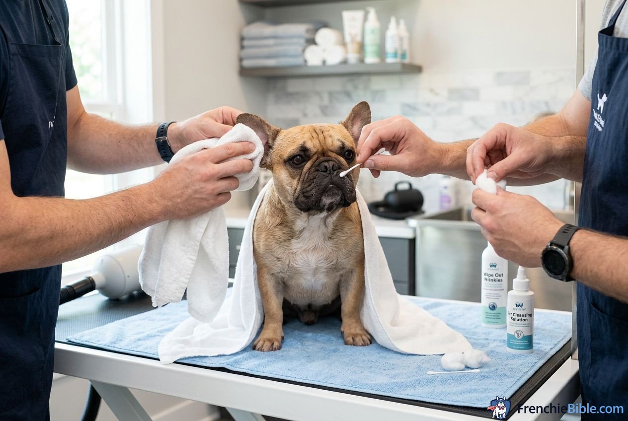 Rigorous Post-Bath Care: Drying Wrinkle Maintenance, and Ear Care