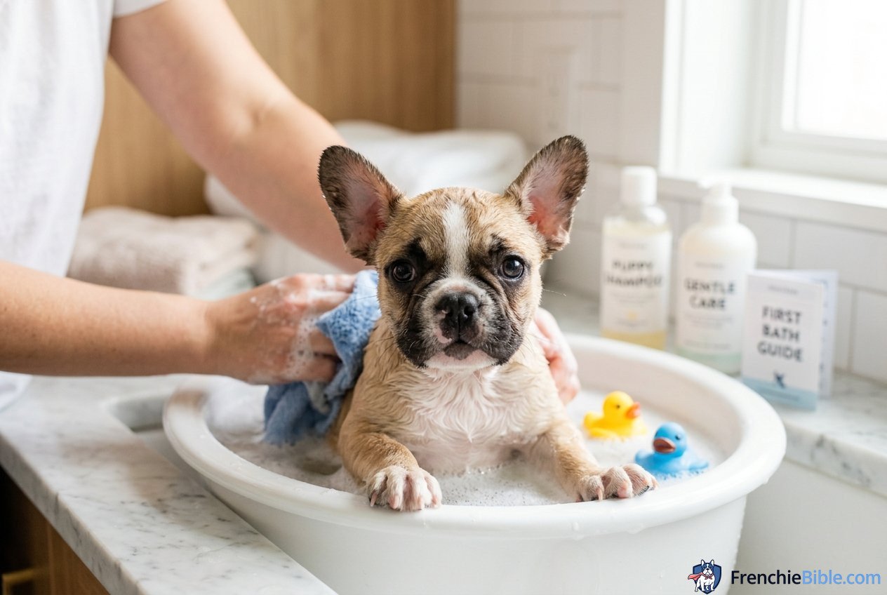Why the First Bath is Crucial for a Frenchie Puppy